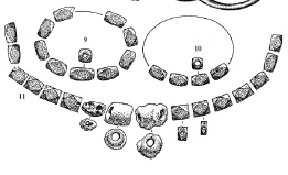 Zeichnung Glasperlen der Samarten, Halskette, polyedrisch