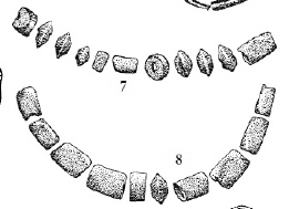 Zeichnung Glasperlen der Samarten, Halskette, polyedrisch